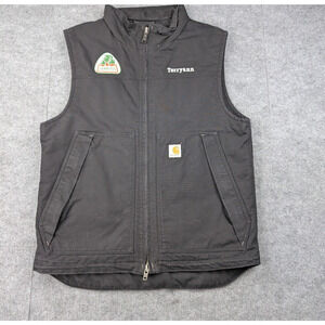 Carhartt Canvas Vest Mens Medium 101492 Black Jarritos Work Wear Quick Duck Y2K